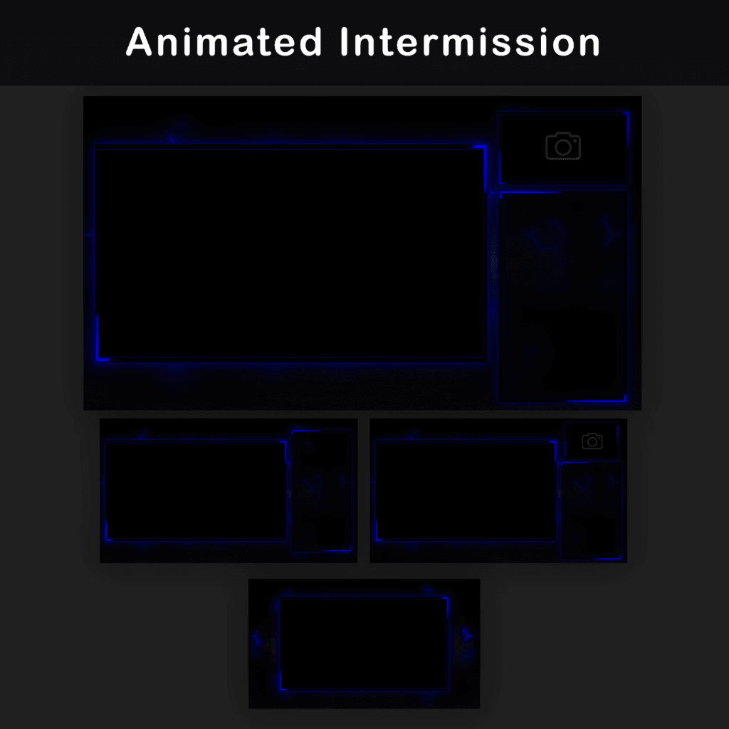 Animated Blue Twitch Overlay Package | Minimalist Stream Overlay Pack