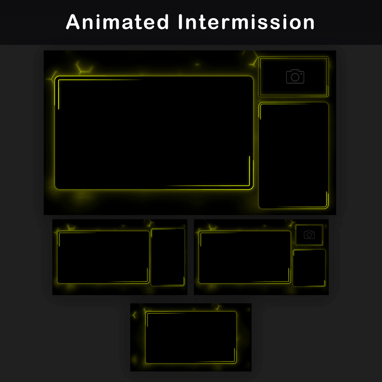 Animated Yellow Stream Overlay – Minimalist Stream Package
