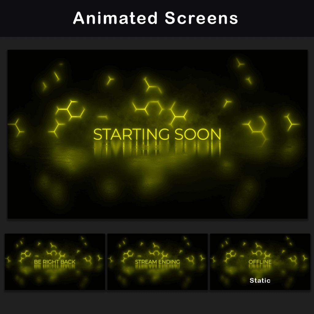 Yellow Patch Animated Animated Yellow Stream Overlay – Minimalist Stream Package