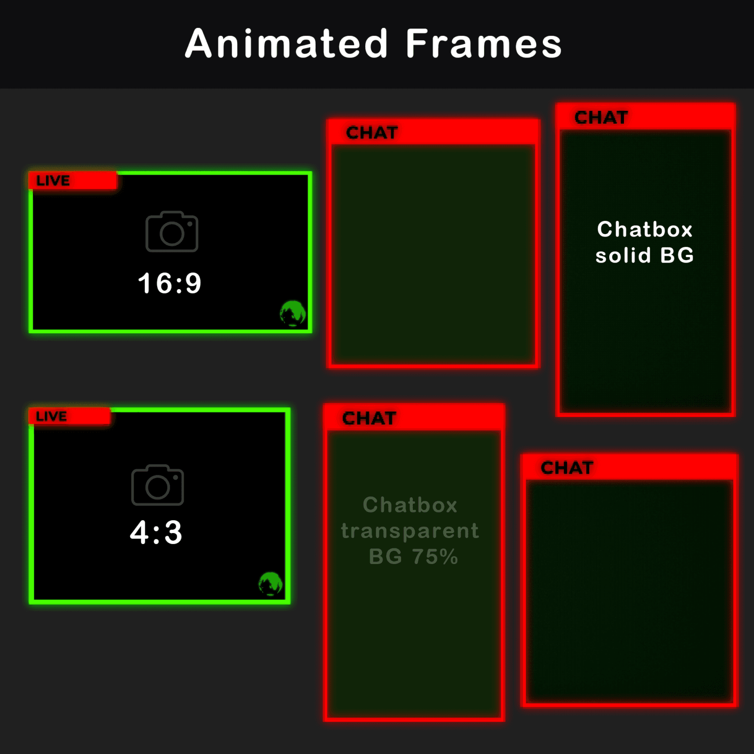 Stream Computer Frame Retro Animated Stream Overlay | Retro 80's Hacker Glitch Package