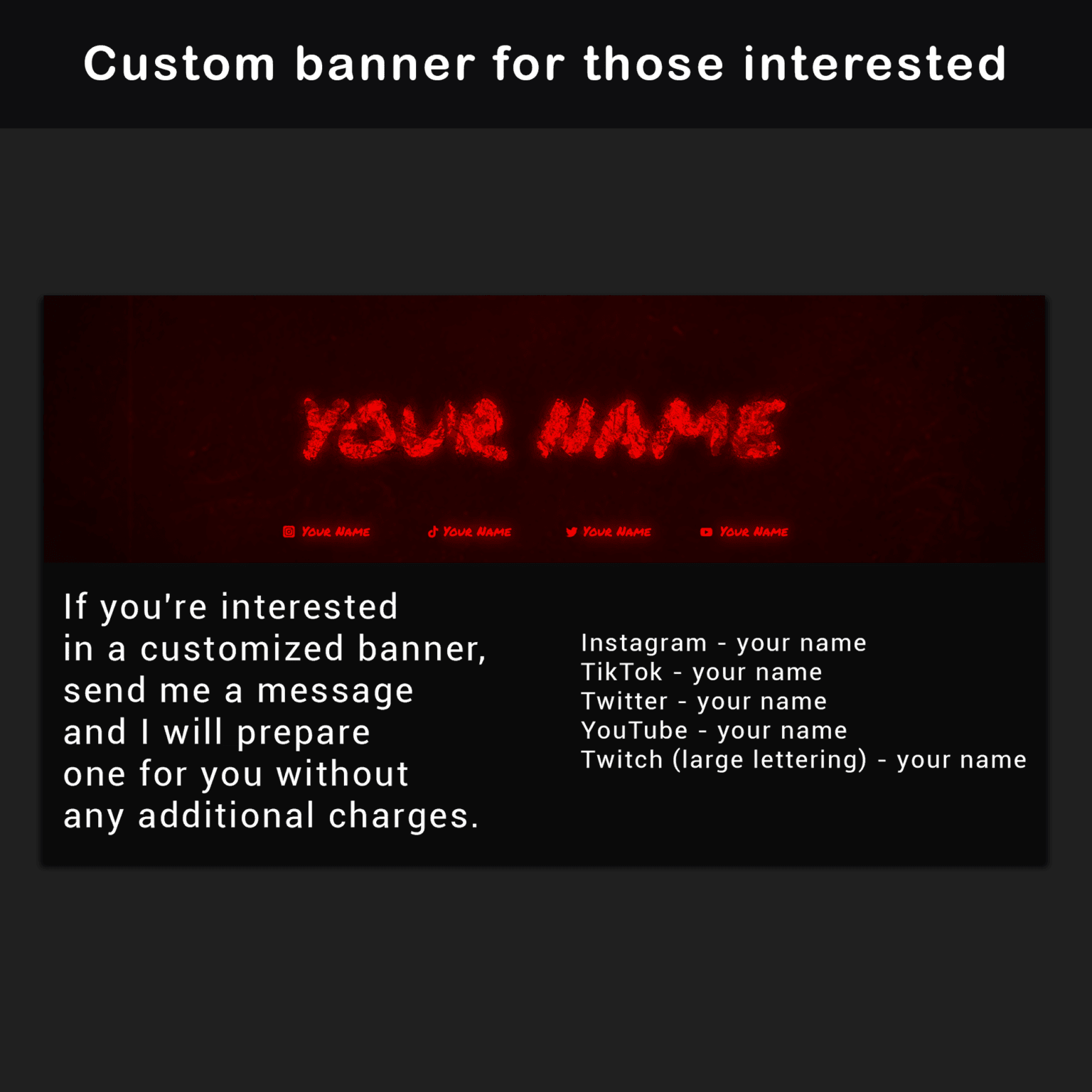 Stream Overlay Pack - Animated Horror Grunge for Twitch 8 Custom Red banner for those interested