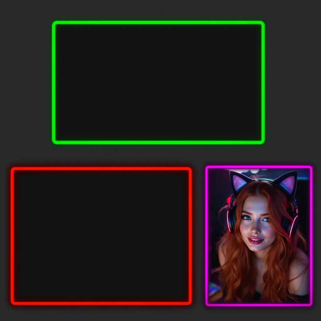 Twitch Overlay Package Animated Neon RGB OBS Overlays, Retro CRT Colorful Stream Pack