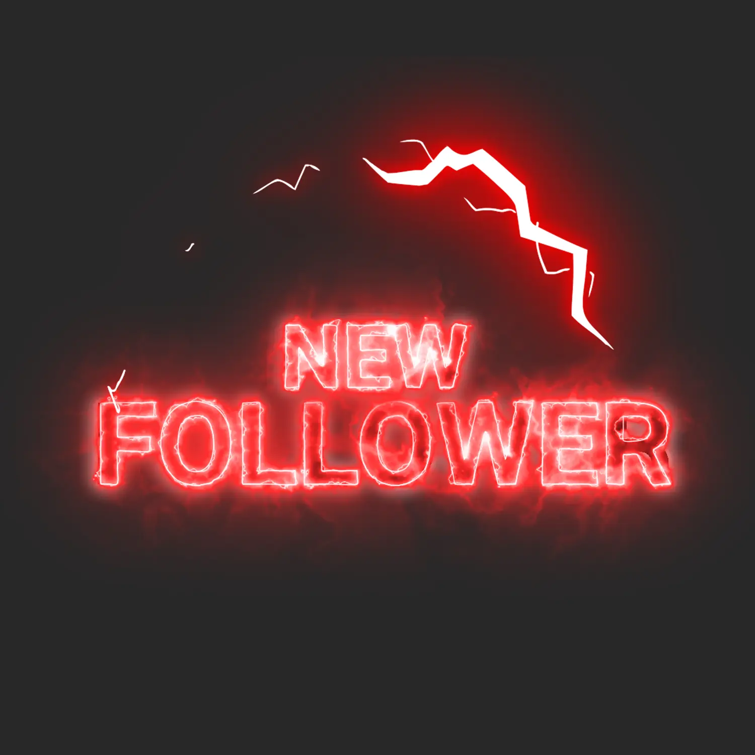 Neon Glow Full Screen Twitch Alerts - 6 Pack | Red Neon Style 4 New Follower Full Screen Red Neon Glow Animated Stream Alert