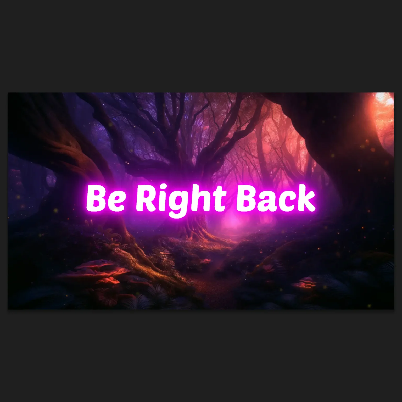 Stream Starting Soon Animated Screens Pack - Enchanted Forest 5 Animated Stream Screens Magic Forest - Be Right Back (Pink Neon Style)