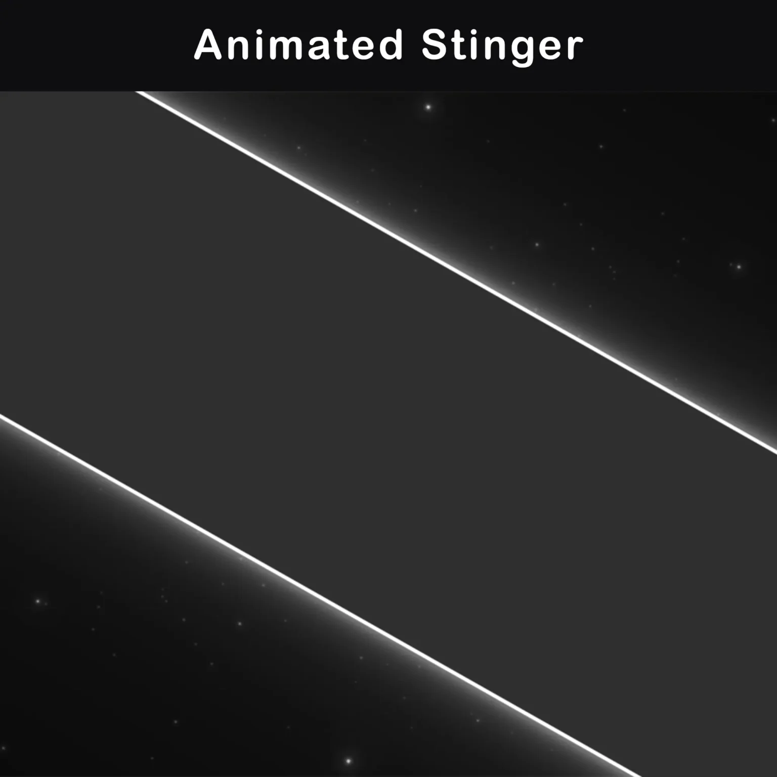 Animated Black and White Twitch Overlay Package | Minimalist 8 Animated Stinger: A preview of the animated stinger transition in black and white, designed to provide a sleek and professional look during scene transitions.