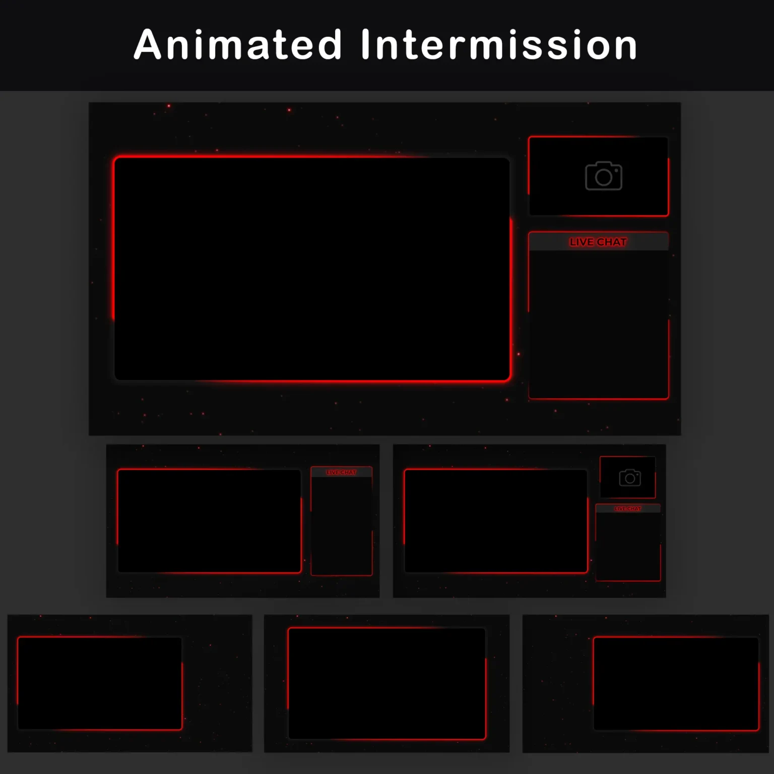 Stream Overlay Pack - Animated Minimalist Red Neon - Image 8