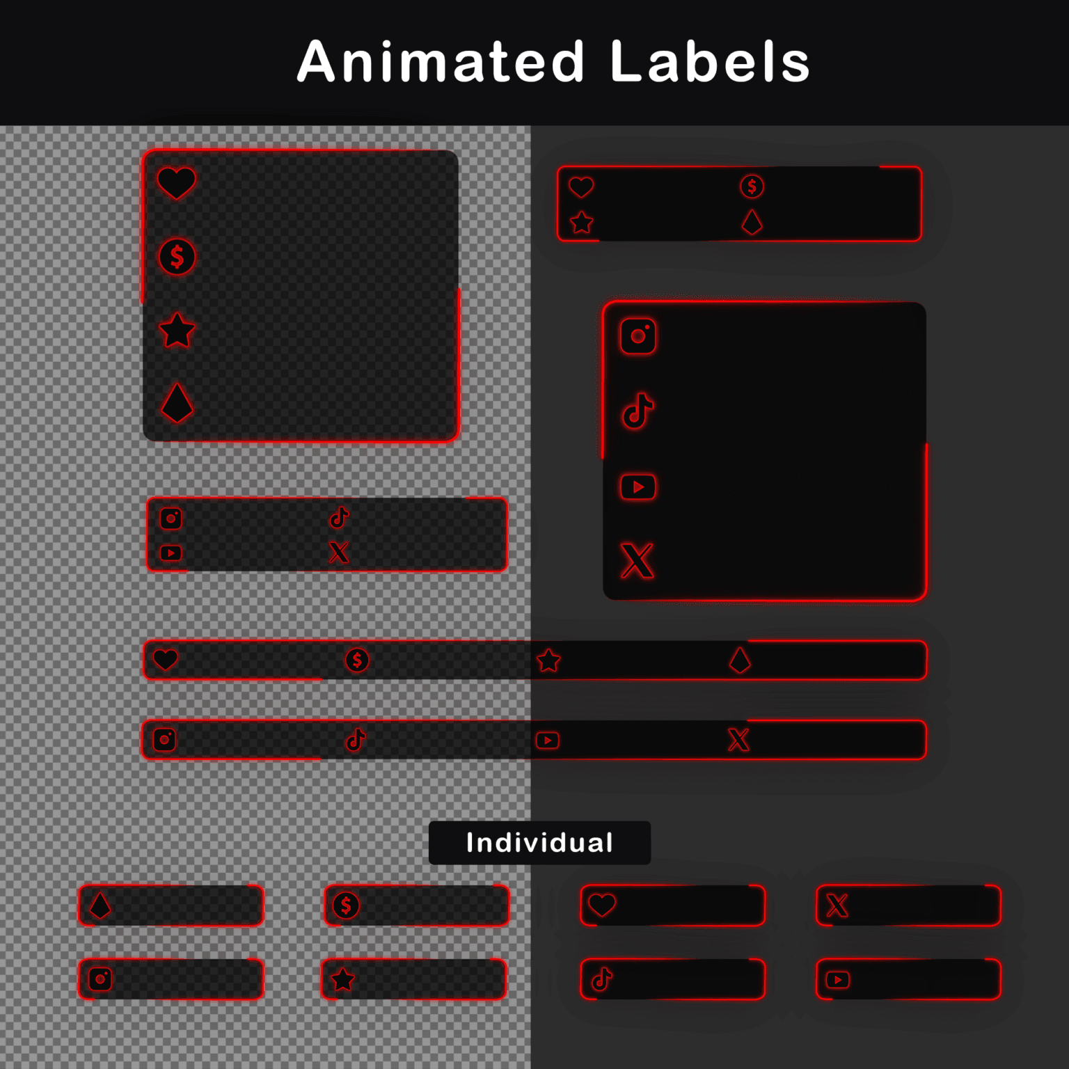 Animated Minimalist Glitch Stream Overlay Pack 4 Animated Minimalist Glitch Stream Overlay Pack - Image 4