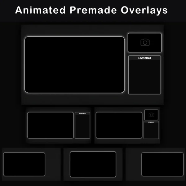 Stream Overlay Package - Animated Dark Minimalist Grunge