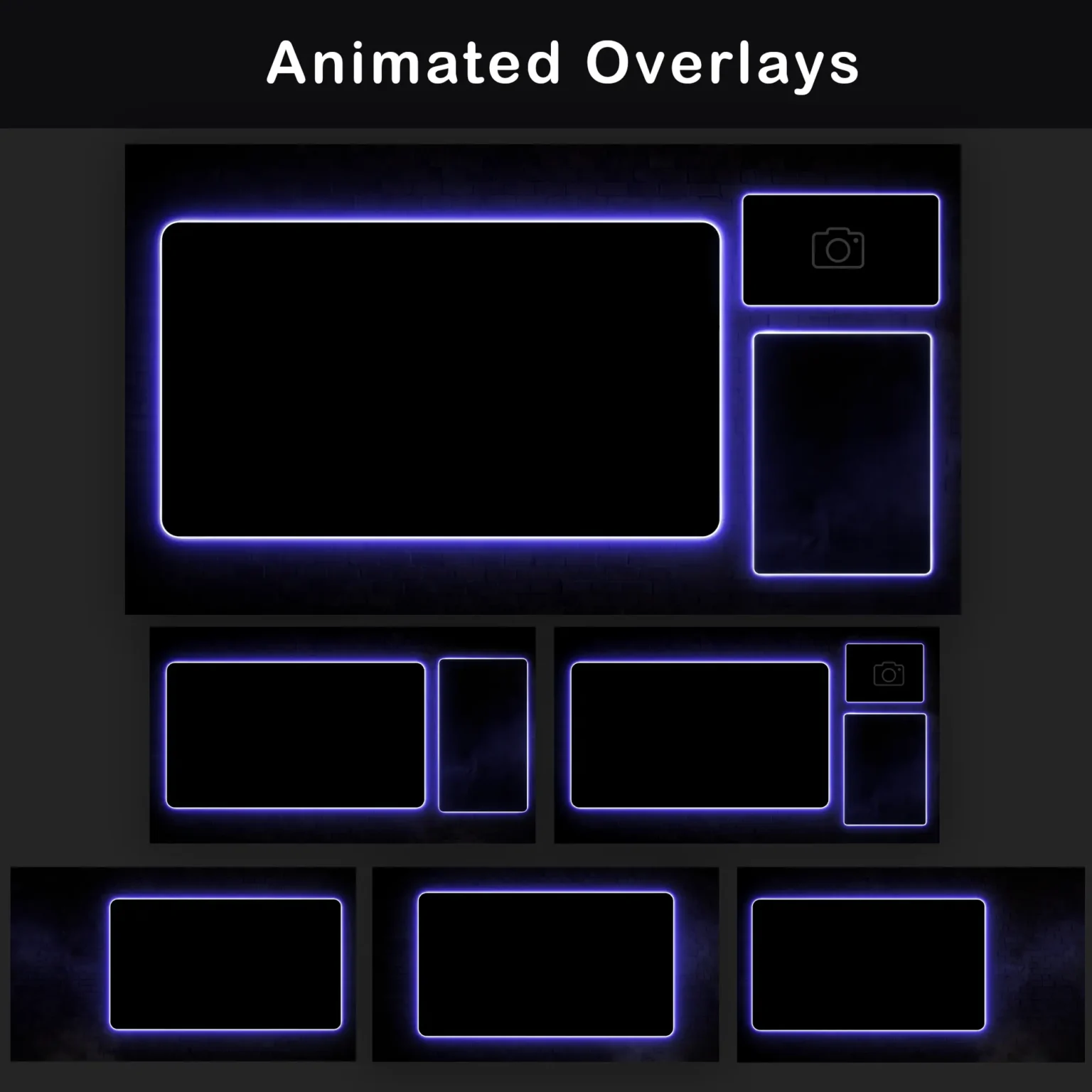 Neon Blue Twitch Overlay – Animated Layout for Streamers