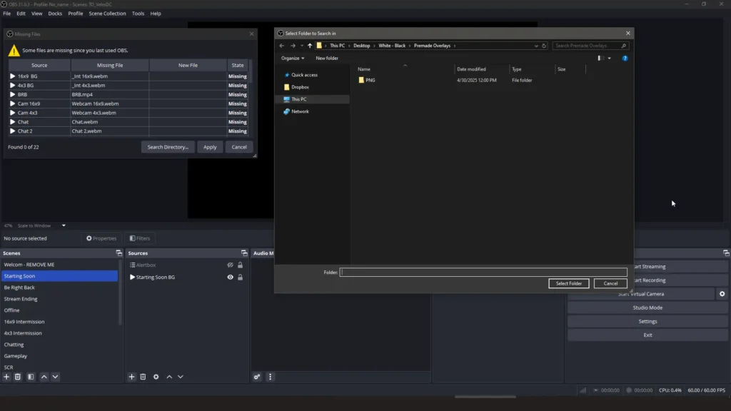OBS Studio-Use the Search Directory Tool OBS Studio-Use the Search Directory Tool