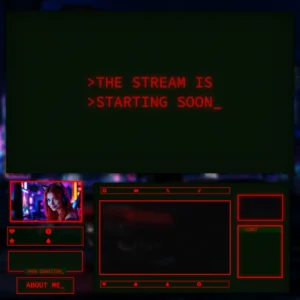 Retro Stream Overlay Package – Animated 80s CRT Twitch Overlays for OBS, Streamlabs, Pixel PC Layout Pack