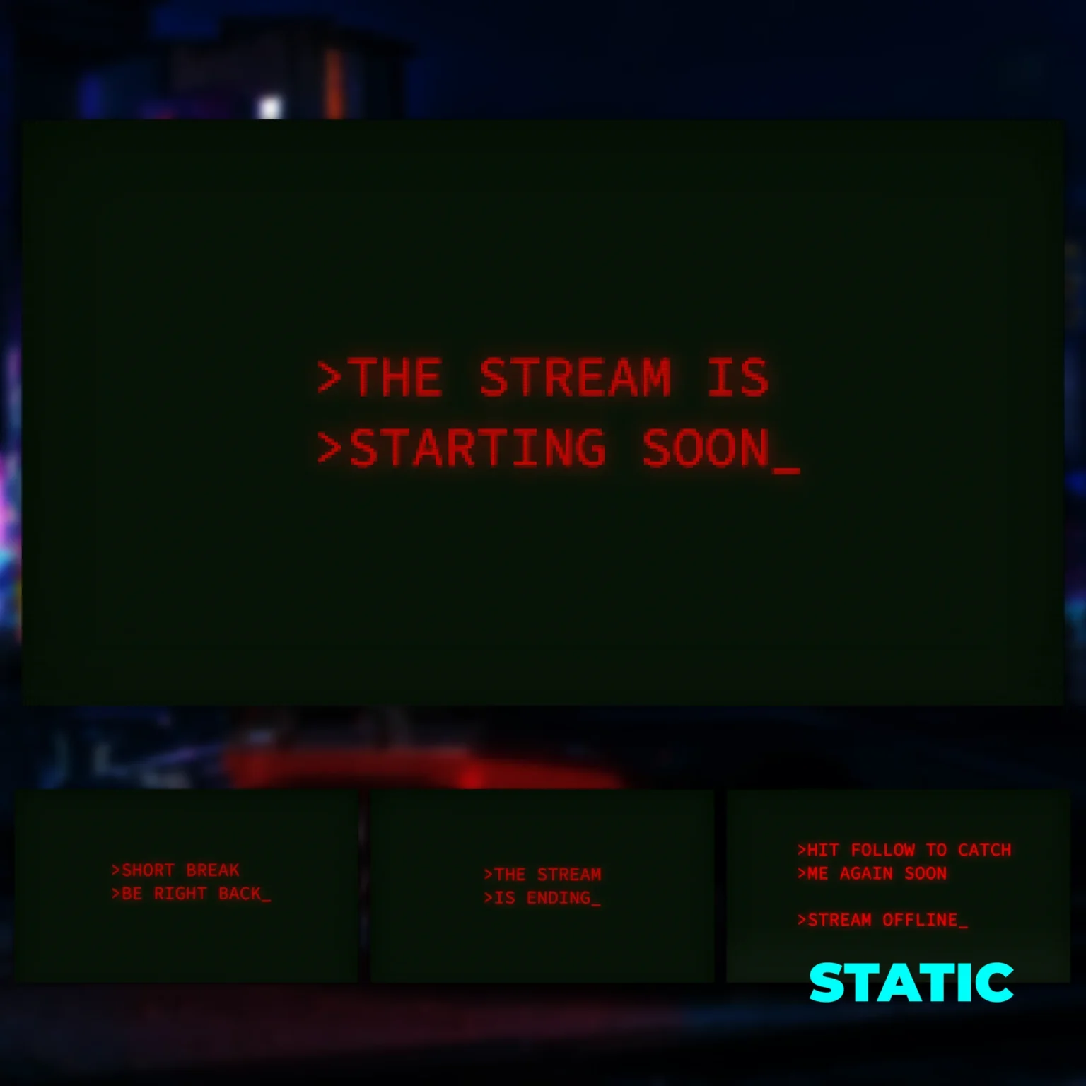 Twitch Overlay Pack - Animated 80s Retro Terminal CRT - Image 2