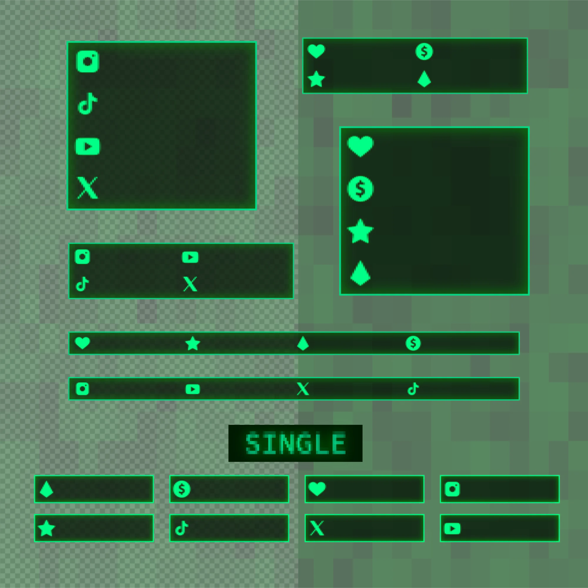 Retro CRT Twitch Overlay Package 5 Retro Twitch Overlay Package – Animated Green CRT Stream Overlays for OBS & Streamlabs, Pixel PC Layout Pack