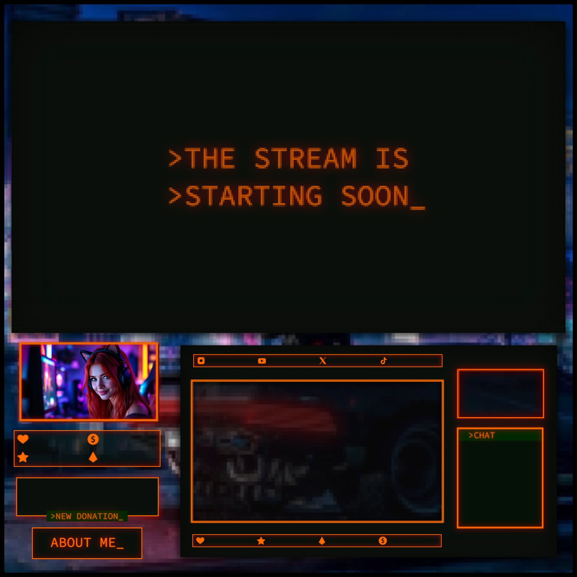 Retro Twitch Overlay Package - Animated 80s CRT Stream Overlays (OBS, Streamlabs) 1 Retro Twitch Overlay Package, Animated 80s CRT Stream Overlays for OBS, Streamlabs, Pixel PC Layout Pack