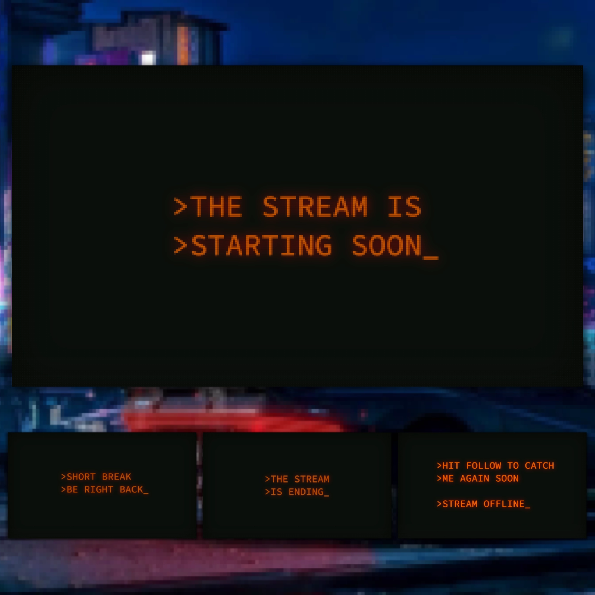 Retro Twitch Overlay Package - Animated 80s CRT Stream Overlays (OBS, Streamlabs) 2 Retro Twitch Overlay Package, Animated 80s CRT Stream Overlays for OBS, Streamlabs, Pixel PC Layout Pack