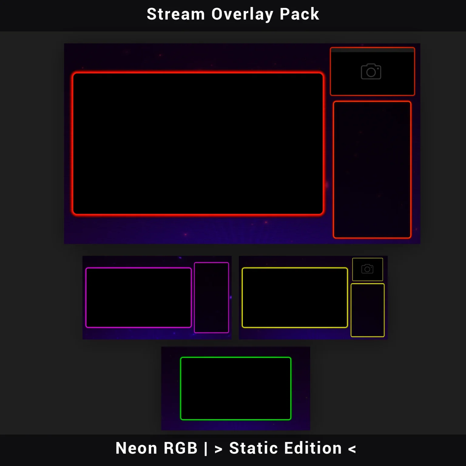 Stream Overlay Pack - Retro CRT Neon RGB (Static Edition) 2 Stream Overlay Pack - Retro CRT Neon RGB (Static Edition) - Image 2