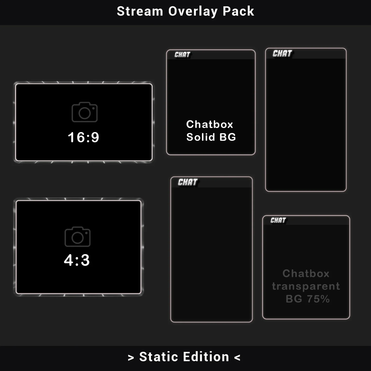 Twitch Overlay Pack: Retro Grid Monochrome (Static Edition) 5 Twitch Overlay Pack: Retro Grid Monochrome (Static Edition) - Image 5