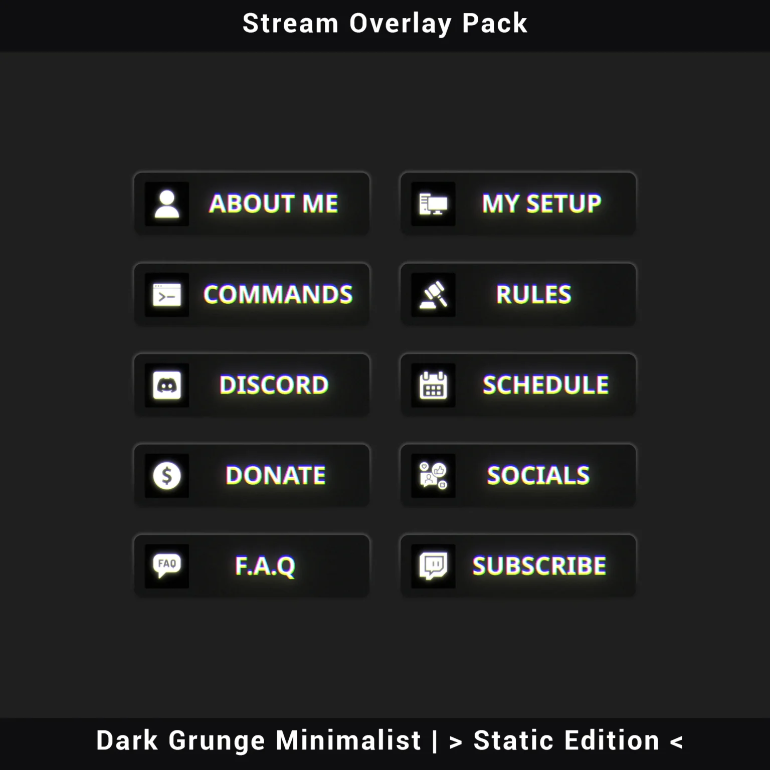 Stream Overlay Pack - Grunge Minimalist (Static Edition) 4 Stream Overlay Pack - Grunge Minimalist (Static Edition) - Image 4