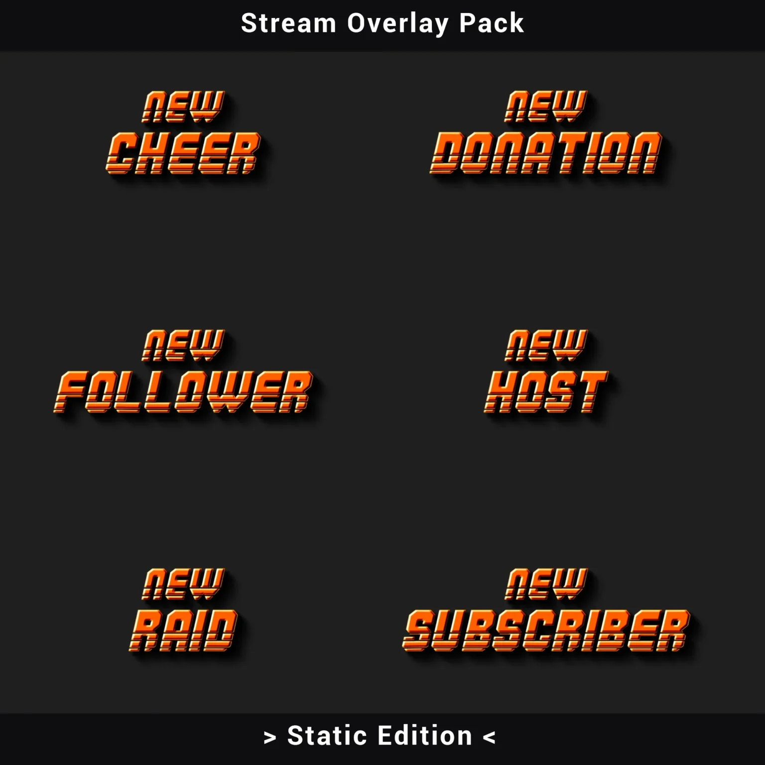 Twitch Overlay Pack - Minimalist Retro Grid (Static Edition) 3 Retro Twitch Overlay Pack Orange Grid - Full Static Stream Package for OBS and Streamlabs