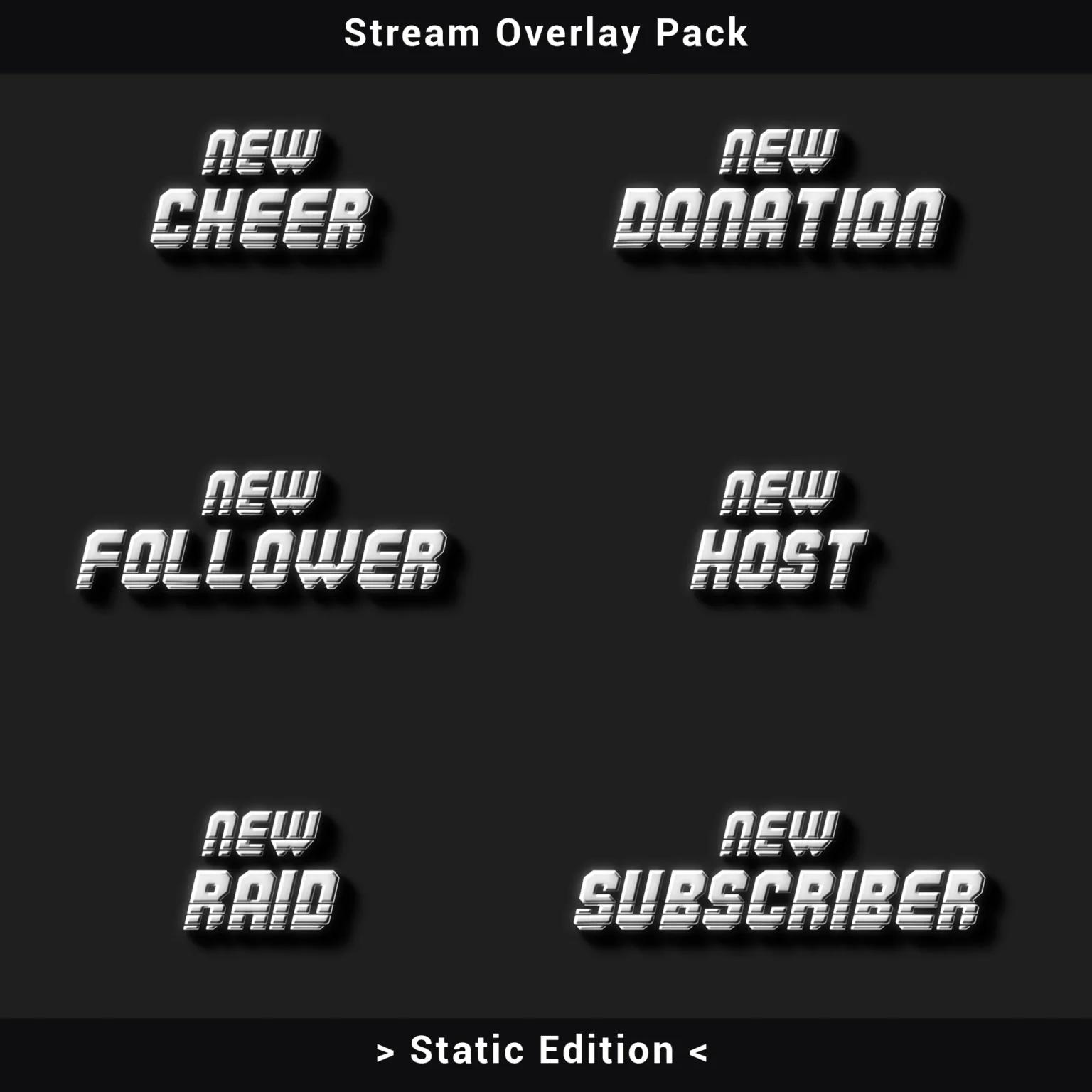 Twitch Overlay Pack: Retro Grid Monochrome (Static Edition) 6 Twitch Overlay Pack: Retro Grid Monochrome (Static Edition) - Image 6