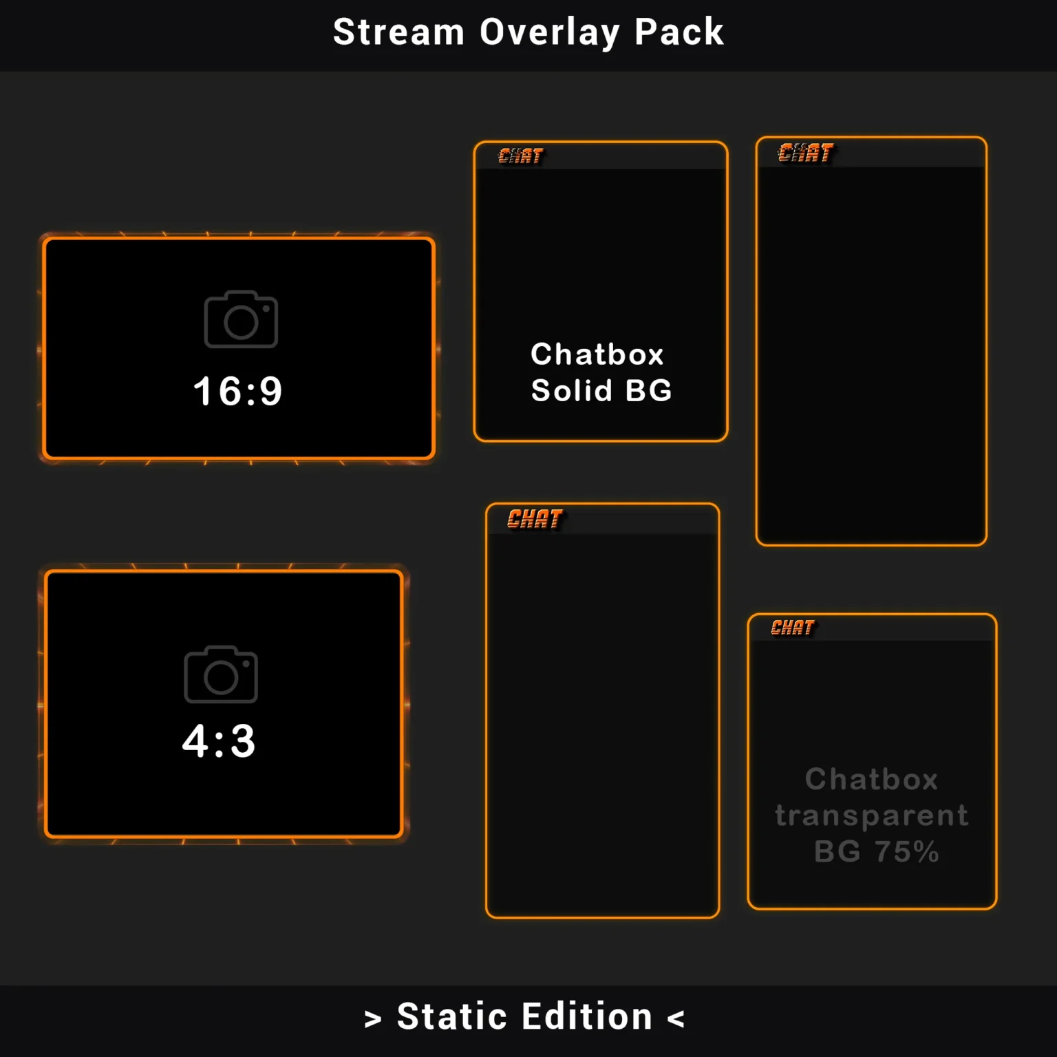 Twitch Overlay Pack - Minimalist Retro Grid (Static Edition) 7 Retro Twitch Overlay Pack Orange Grid - Full Static Stream Package for OBS and Streamlabs